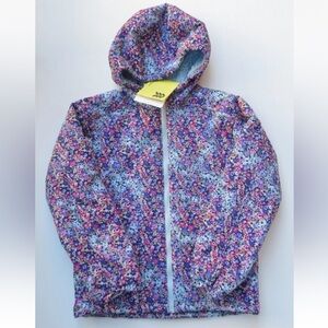 All In Motion Girls Large 10/12 Pink Floral Plush Softshell Jacket NWT